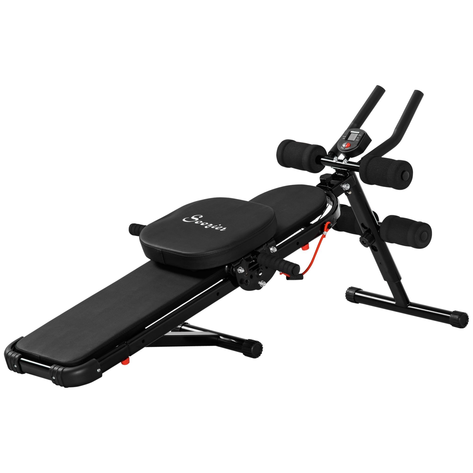 Foldable Ab Machine Workout Bench Abdominal Cruncher Resistance Bands