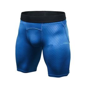Men's Casual And Comfortable Compression Muscle Gym Shorts (Option: Blue-S-Short)