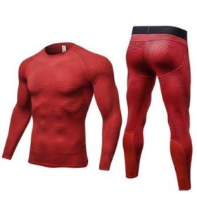 Men's Casual And Comfortable Compression Muscle Gym Shorts (Option: Red-XL-Long)