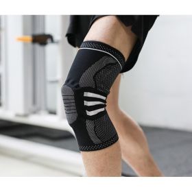 Sports Running Fitness Protection Knee Pads Brace Strap (Option: Black apair-M)
