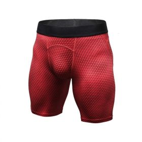 Men's Casual And Comfortable Compression Muscle Gym Shorts (Option: Red-M-Short)