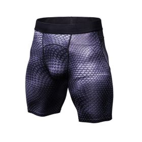 Men's Casual And Comfortable Compression Muscle Gym Shorts (Option: Serpent Python black-L-Short)