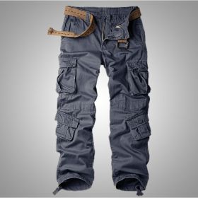 Three-dimensional Pocket Overalls Men's Multi-pocket (Option: Dark Grey-40)