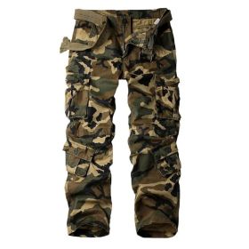 Three-dimensional Pocket Overalls Men's Multi-pocket (Option: Eight Khaki Pocket Camouflage-32)