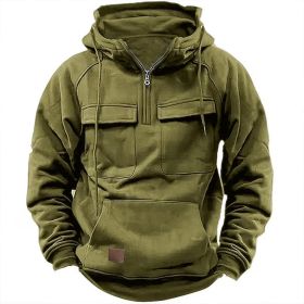 Men's Solid Color Casual Sweatshirt (Option: Army Green-3XL)
