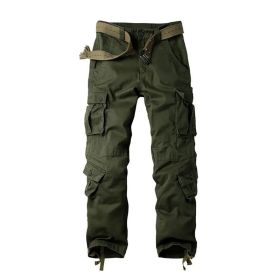 Three-dimensional Pocket Overalls Men's Multi-pocket (Option: Eight Pockets Army Green-32)