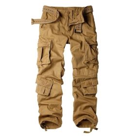 Three-dimensional Pocket Overalls Men's Multi-pocket (Option: Eight Pockets Military Yellow-32)