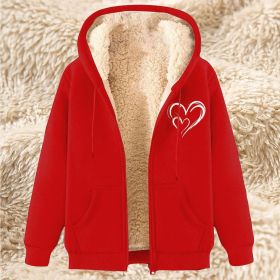 Sweater Men's Fleece-lined Thickened Men's Winter Lambskin (Option: 17 Red-2XL)