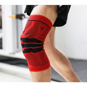 Sports Running Fitness Protection Knee Pads Brace Strap (Option: Red apair-XL)