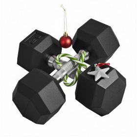 Hex Rubber Dumbbell Set for No Rolling (Option: Black-290x220x110 mm)