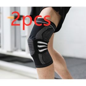 Sports Running Fitness Protection Knee Pads Brace Strap (Option: Black anti slip a pair-L)