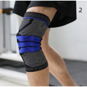 Sports Running Fitness Protection Knee Pads Brace Strap (Option: Black blue anti slip 1-S)