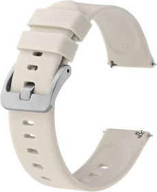 Smartwatch Accessories,Silicone Watch Bands, Slim Watch Straps With Quick Release, 22mm (Option: Ivory white)