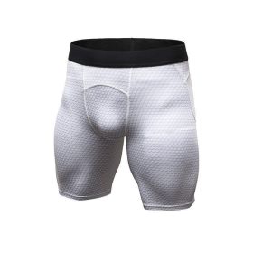 Men's Casual And Comfortable Compression Muscle Gym Shorts (Option: White-M-Short)
