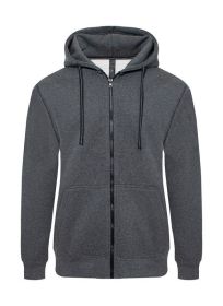 Heavyweight Fleece Zipper Hoodie (Color: CHARCOAL, size: XL)