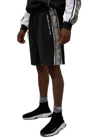 SNAKE PRINT SHORTS (Color: Black, size: S)