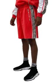SNAKE PRINT SHORTS (Color: Red, size: M)