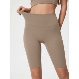 JupiterGear High-Rise Long Shorts (Color: Mocha, size: 6)