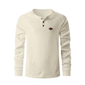 Waffle Buckle Quick-drying Raglan Henry Long Sleeve (Option: Apricot-M)
