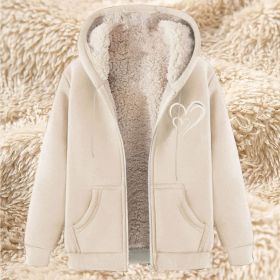 Sweater Men's Fleece-lined Thickened Men's Winter Lambskin (Option: 17 Apricot-XL)