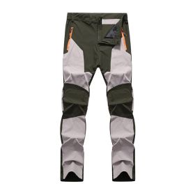 Outdoor Stretch Charging Men's Windproof Waterproof And Hard-wearing Breathable Quick-drying Pants (Option: Green Card-XXL)