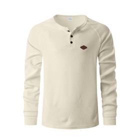 Waffle Buckle Quick-drying Raglan Henry Long Sleeve (Option: Apricot-L)