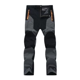 Outdoor Stretch Charging Men's Windproof Waterproof And Hard-wearing Breathable Quick-drying Pants (Option: Dark Gray-XXL)